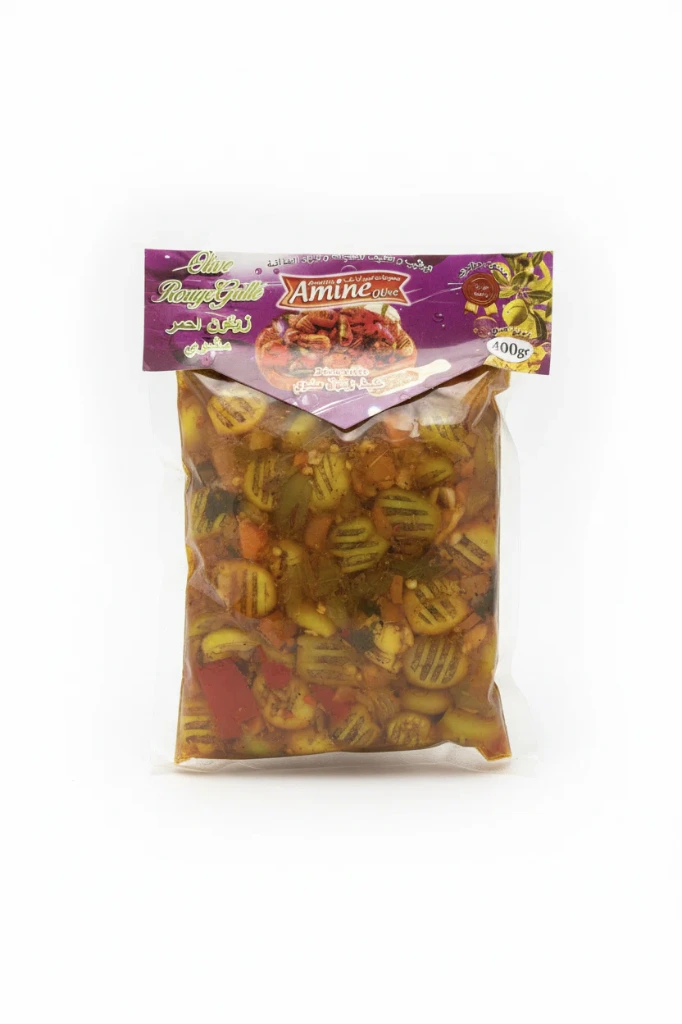 Olives Amine vertes grillées pimentées 8x400G