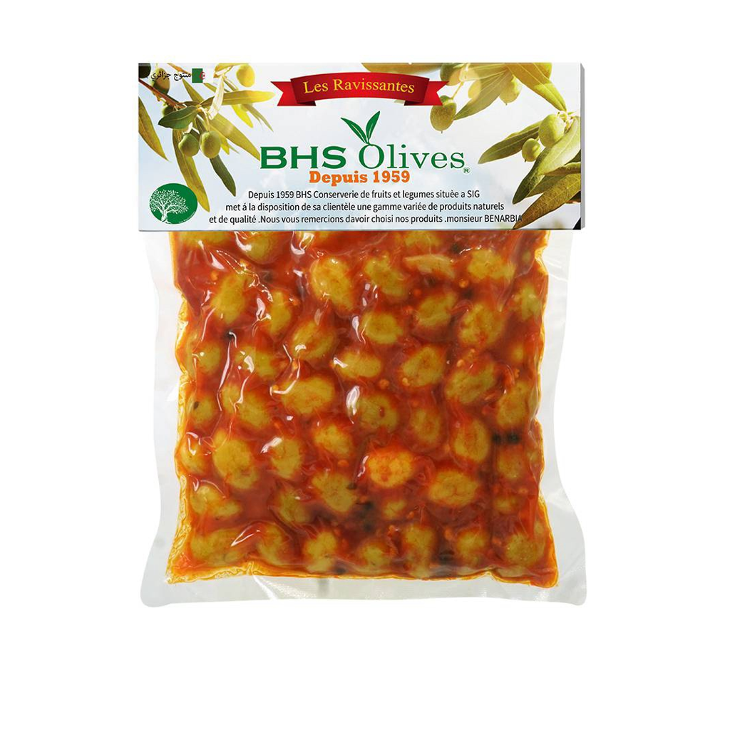BHS Olive Verte Cassé Piquante 10x400G
